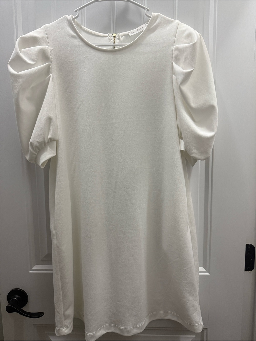 C’est Femme White Puff Sleeve Graduation Dress Wedding Rehearsal Mini Dress L